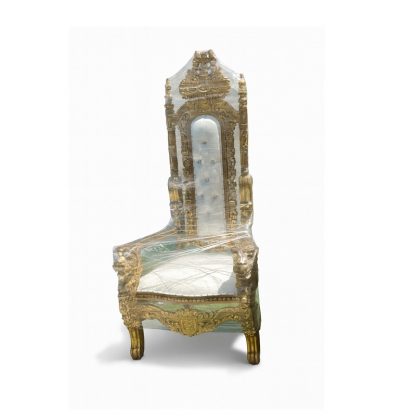 Imperial Lion Throne – White Upholstery