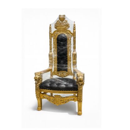 Imperial Lion Throne – Black Upholstery